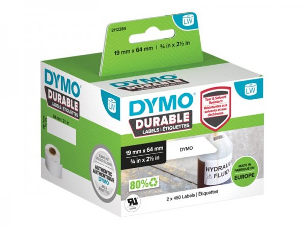 Dymo 2112284 - Bianco - Etichetta per stampante autoadesiva - Polipropilene (PP) - 1,9 cm - 6,4 cm -