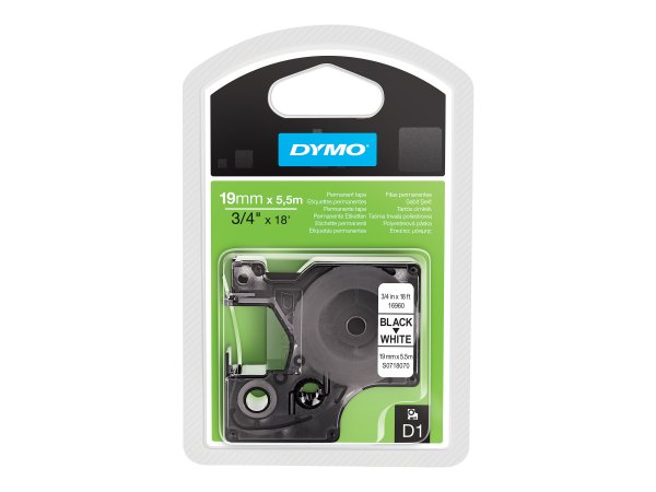 Dymo Polyesterband D1 19mm x 5.5m schwarz auf weiß