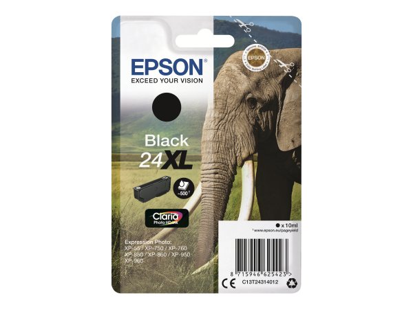 Epson Elephant Cartuccia Nero XL - Resa elevata (XL) - Nero - Inchiostro a base di pigmento - 10 ml