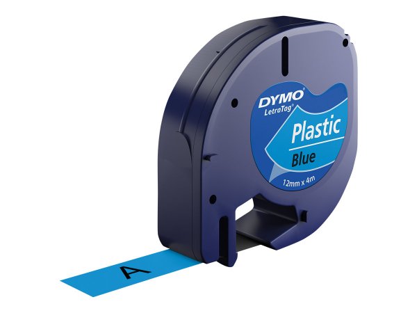 Dymo Etichette LT IN Plastica - Nero su blu - Poliestere - Belgio - DYMO - LetraTag 100T - LetraTag