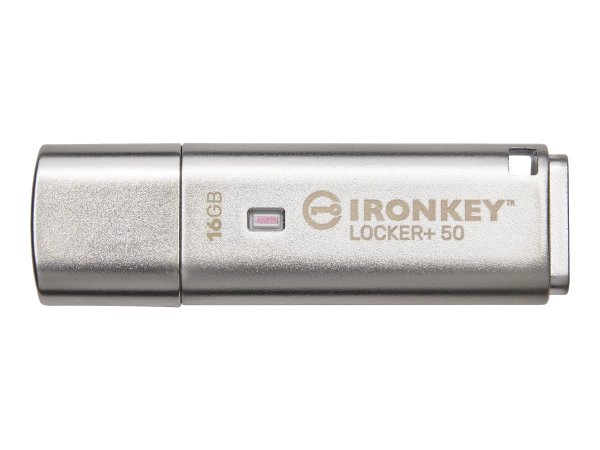 Kingston IronKey Locker+ 50 - 16 GB - USB tipo A - 3.2 Gen 1 (3.1 Gen 1) - 145 MB/s - Cuffia - Argen