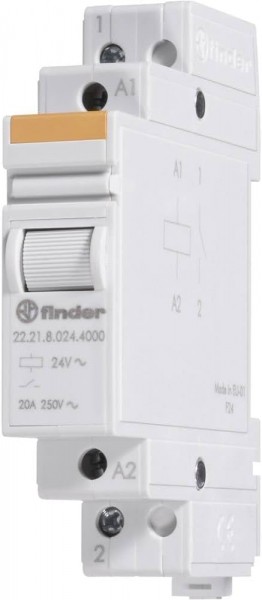 Finder Serie 22 – Relais monostabile Modulare a Contatto aperto + contatto chiuso 230 VAC, vite