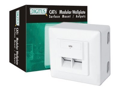 DIGITUS CAT 6 - classe E - presa dati - sporgente - schermato - RJ-45 - Bianco - 80 mm - 80 mm - Cin