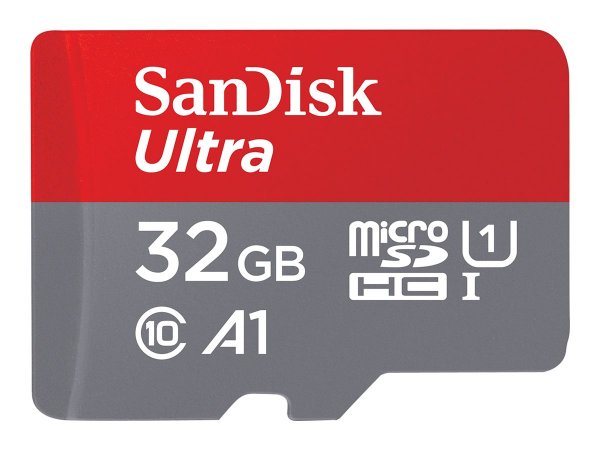 SanDisk Ultra - 32 GB - MicroSDHC - Classe 10 - 120 MB/s - Class 1 (U1) - Grigio - Rosso