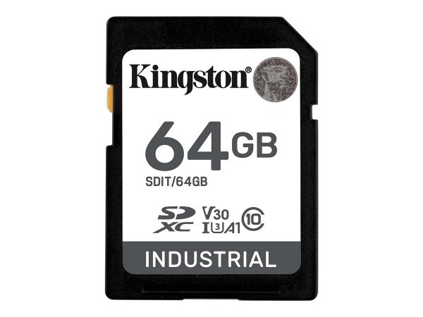 Kingston 64G SDXC Industrial pSLC - 64 GB - SDHC - Classe 10 - UHS-I - 100 MB/s - 80 MB/s