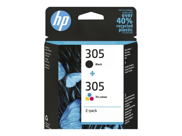 HP 305 - 2er-Pack - Schwarz Farbe Cyan Magenta Gelb - Original - Originale - Cartuccia di inchiostro