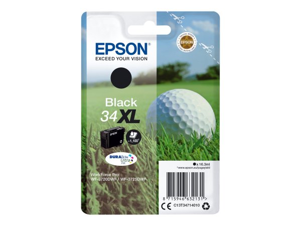 Epson Golf ball Singlepack Black 34XL DURABrite Ultra Ink - Resa elevata (XL) - Inchiostro a base di