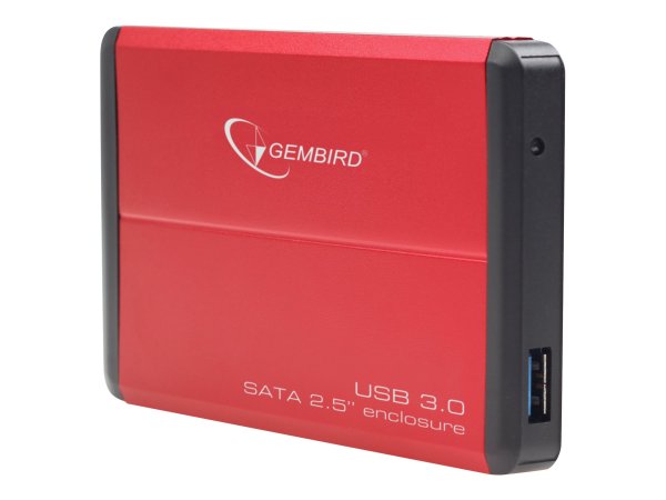 Gembird EE2-U3S-2-R - Box esterno HDD - 2.5" - SATA - Collegamento del dispositivo USB - Rosso