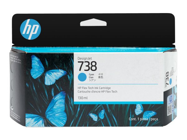 HP 738 130-ml Cyan DesignJet Ink - Cartuccia di inchiostro - Ciano