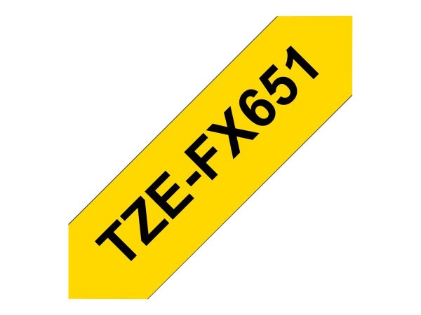 Brother TZE-FX651 - Nero su giallo - TZ - Giallo - Trasferimento termico - Carta - 2,4 cm