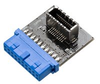 Akasa AK-CBUB51-BK - USB 3.0 19-pin header - USB 3.1 A - Blu