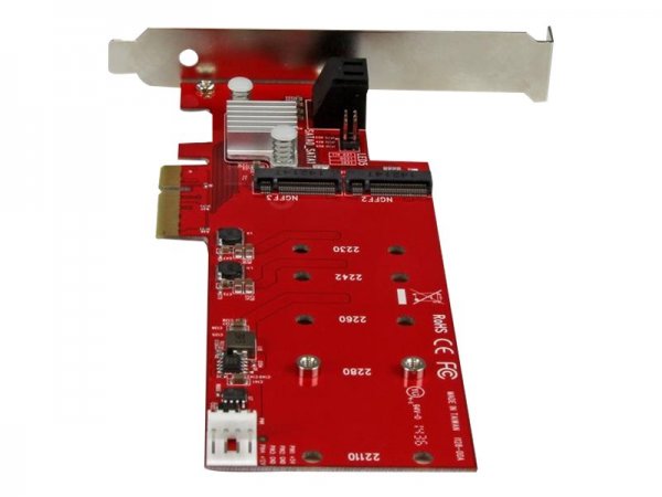 StarTech.com 2x M.2 NGFF SSD RAID Controller Card plus 2x SATA III Ports