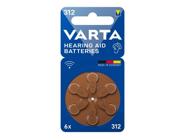 Varta 312 - Batteria monouso - PR41 - Zinco-aria - 1,45 V - 6 pz - Hg (mercurio)