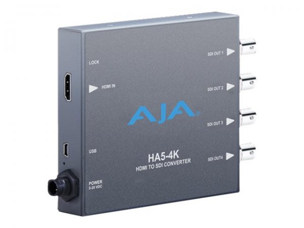 AJA HA5-4K - Convertitore video attivo - Grigio - 4096 x 2160 - - - 480i - 480p - 576i - 576p - 720p