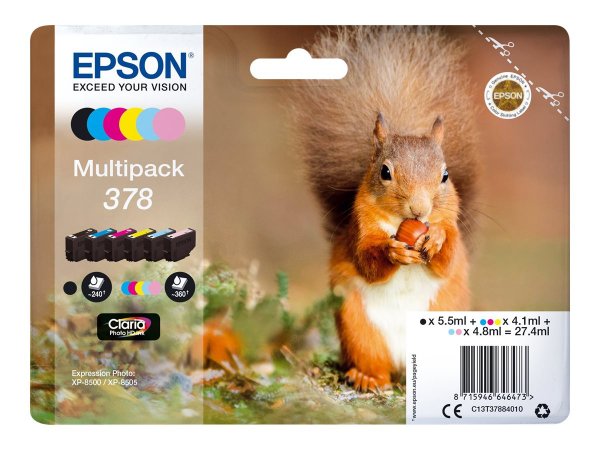 Epson Squirrel Multipack 6-colours 378 Claria Photo HD Ink - Resa standard - 5,5 ml - 4,1 ml - 1 pz