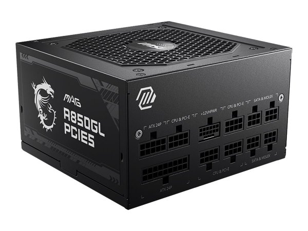 MSI MAG A850GL PCIE5 - 850 W - 100 - 240 V - 47 - 63 Hz - 8 A - 4 A - Attivo