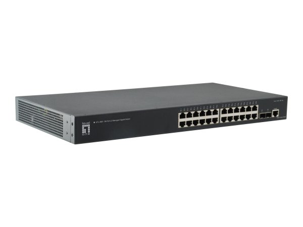 LevelOne GTL-2661 - Switch - 24 x 10/100/1000+ 2 10 Gigabit SFP+ - Interruttore - Vetroresina (lwl)