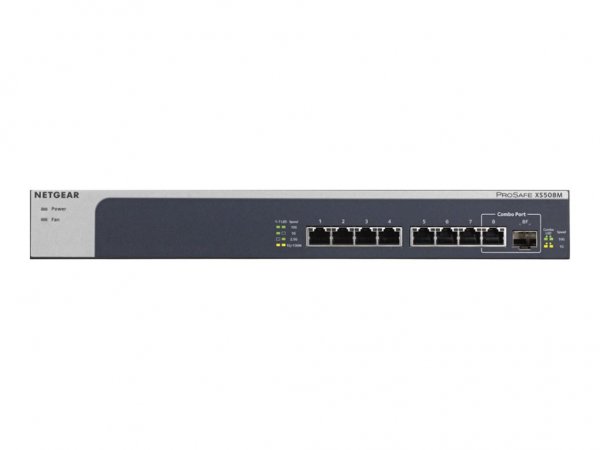 Netgear XS508M - Switch - unmanaged - 7 x 10 Gigabit Ethernet + 1 x 10 Gigabit Ethernet / 10 Gigabit