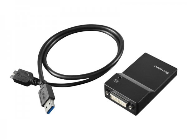 Lenovo USB 3.0 to DVI/VGA Monitor Adapter - Adattatore - Digitale / dati, Digitale / display / video