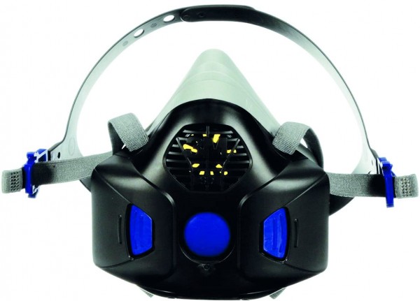 3M Respiratore a Semi-Maschera Riutilizzabile Secure Click HF-802SD con Diaframma fonico, Taglia Med