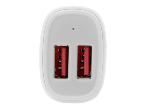 StarTech.com Dual Port USB KFZ Ladegerät - 24W/4.8 - Weiß - 2 Port USB Autoladegerät - Auto-Netzteil