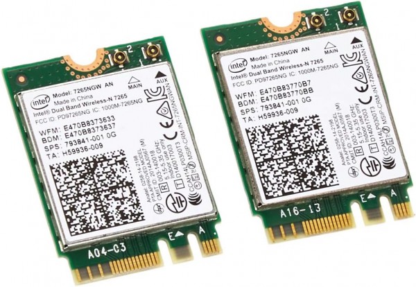 Intel Dual Band Wireless-AC 7265, 2 X 2 AC + BT, M.2