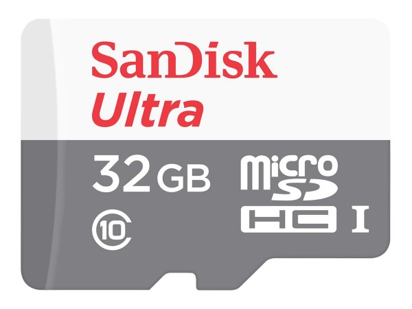 SanDisk Ultra microSD - 32 GB - MicroSDHC - Classe 10 - UHS-I - Grigio - Rosso