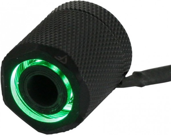 Nanoxia CoolForce - Raccordo a LED per tubi rigidi da 16/13 mm verde