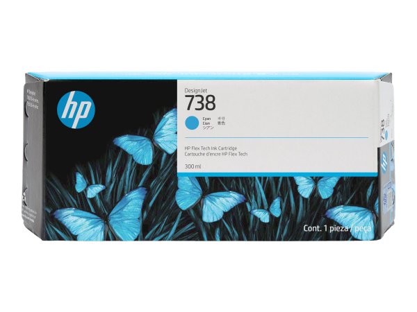 HP 738 300-ml Cyan DesignJet Ink - Cartuccia di inchiostro - Ciano