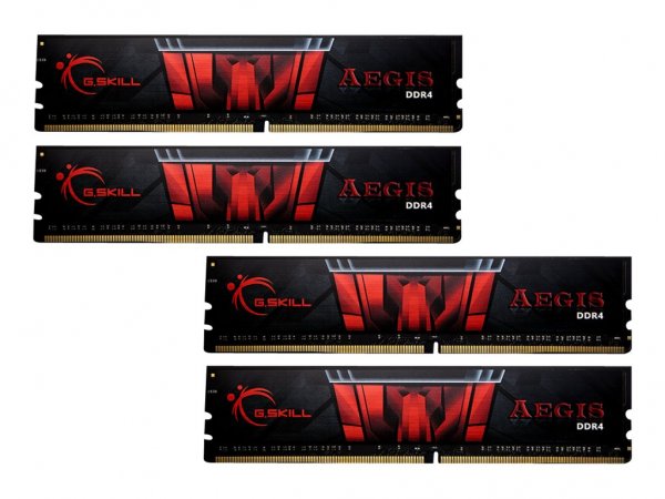 G.Skill 64GB DDR4-2400 - 64 GB - 4 x 16 GB - DDR4 - 2400 MHz - 288-pin DIMM - Nero - Rosso