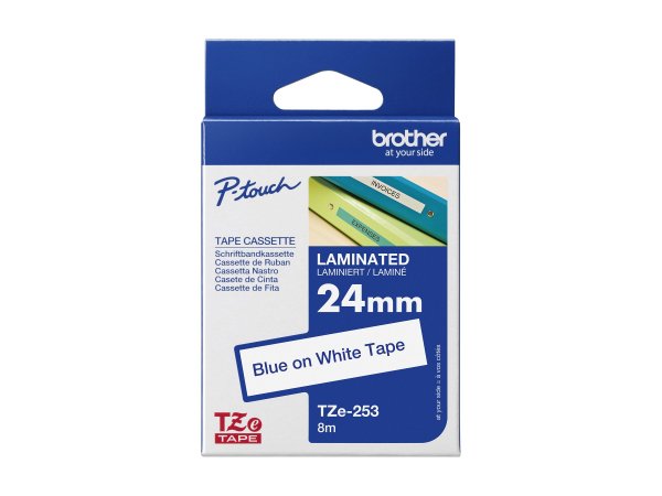 Brother TZE-253 - Blu su bianco - TZe - Trasferimento termico - Cina - Brother - PT-2430PC - PT-2700