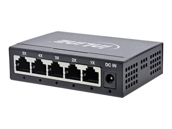 InLine switch di rete Gigabit a 5 porte - 1Gb/s - desktop - metallo - senza ventola