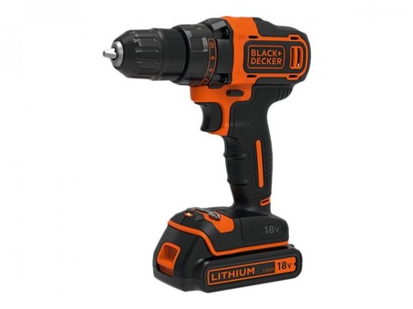 Black & Decker BDCDD186K - Trapano con impugnatura a pistola - 1 cm - 2,5 cm - 1 cm - 1 mm - 360 Gir