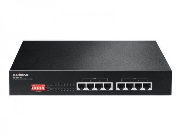 Edimax ES-1008P V2 - Fast Ethernet (10/100) - Full duplex - Supporto Power over Ethernet (PoE)