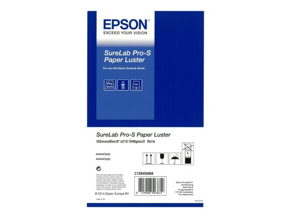 Epson SureLab Pro-S Paper Luster BP 6x65 2 rolls - Lustre - 248 g/m² - Bianco - Poliestere - 243 µm