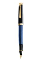 Pelikan Souverän 400 - Penna stick a sfera - Nero - Blu - Oro - Nero - Extra sottile - Ambidestro -