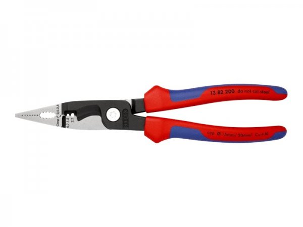 KNIPEX 13 82 200 - Pinze a becco lungo - Acciaio - Plastica - Blu - Rosso - 200 mm - 280 g