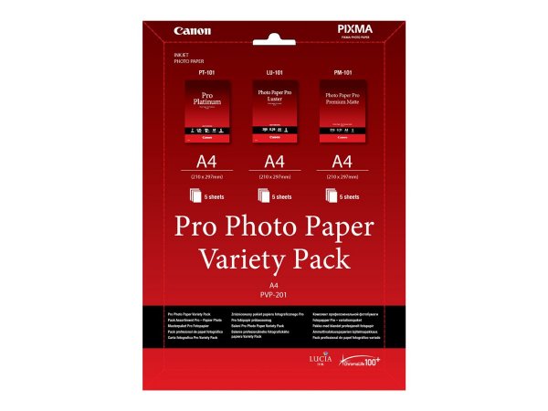 Canon Confezione multipla di carta fotografica Pro PVP-201 A4 - 15 fogli - Laser/Inkjet - A4 - Bianc