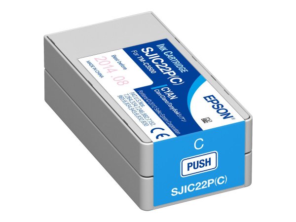 Epson SJIC22P(C): Ink cartridge for ColorWorks C3500 (Cyan) - 1 pz