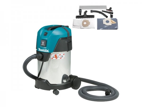 Makita VC3011L - Secco e bagnato - Nero - Blu - Bianco - 30 L - 26 - 28 - 23 L - 60 l/s