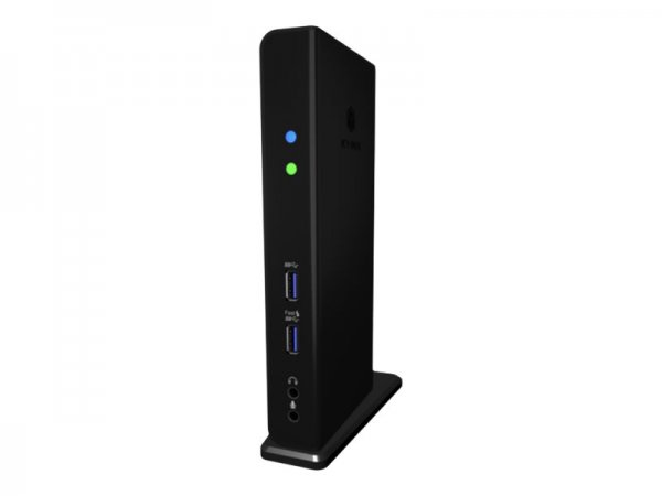 ICY BOX IB-DK2241AC - Cablato - USB 3.2 Gen 1 (3.1 Gen 1) Type-A - 3,5 mm - 10,100,1000 Mbit/s - Ner