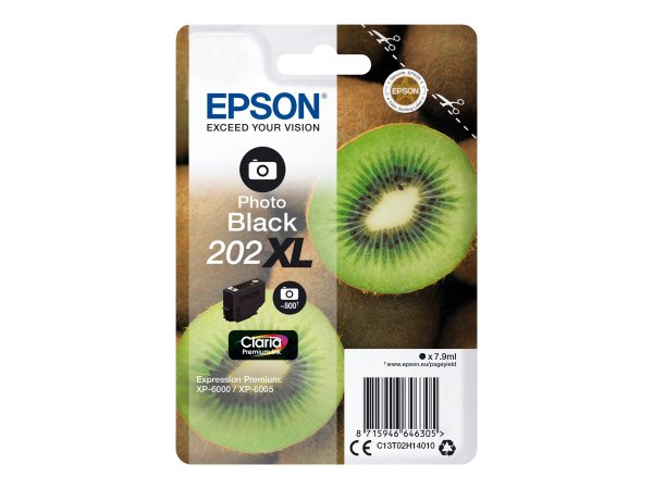 Epson Kiwi Singlepack Photo Black 202XL Claria Premium Ink - Resa elevata (XL) - Inchiostro colorato