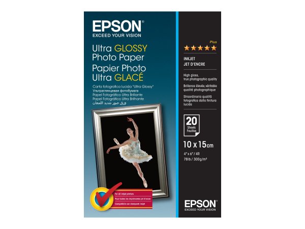 Epson Ultra Glossy Photo Paper - Glänzend - 100 x 150 mm 20 Blatt Fotopapier