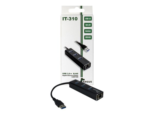 Inter-Tech ARGUS IT-310 - USB 3.2 Gen 1 (3.1 Gen 1) Type-A - IEEE 802.3ab - IEEE 802.3i - IEEE 802.3