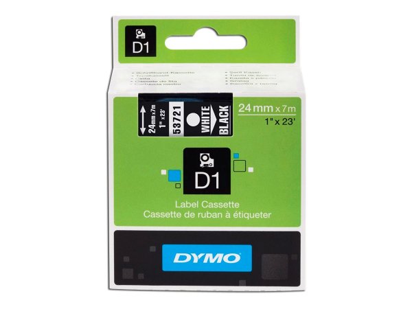 Dymo D1 Schriftband 24 mm x 7 m weiß auf schwarz