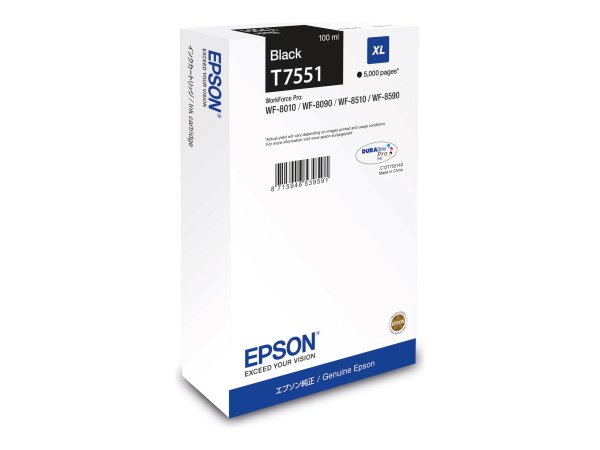 Epson Tinte C13T75514N T7551 XL Schwarz - Originale - Cartuccia di inchiostro