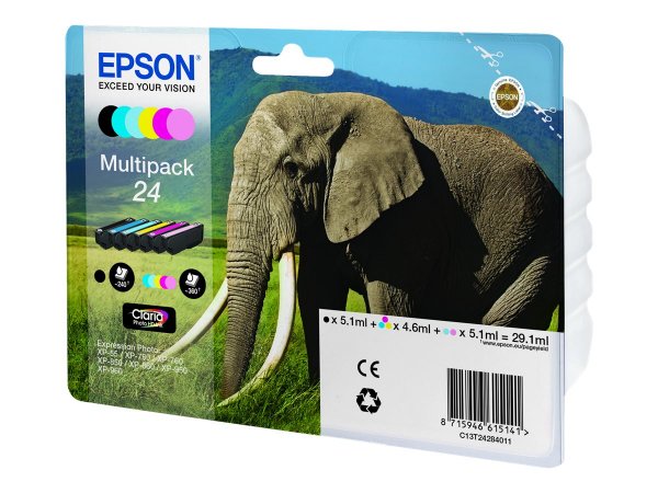 Epson Elephant Multipack 6-colours 24 Claria Photo HD Ink - Resa standard - 5,1 ml - 4,6 ml - 6 pz -