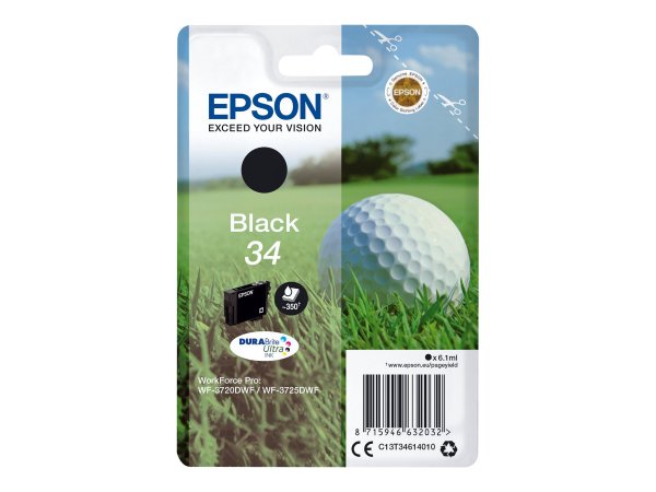 Epson Golf ball Singlepack Black 34 DURABrite Ultra Ink - Resa standard - Inchiostro a base di pigme