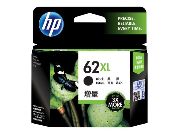 HP Cartuccia originale inchiostro nero ad alta capacità 62XL - Resa elevata (XL) - Nero - Inchiostro