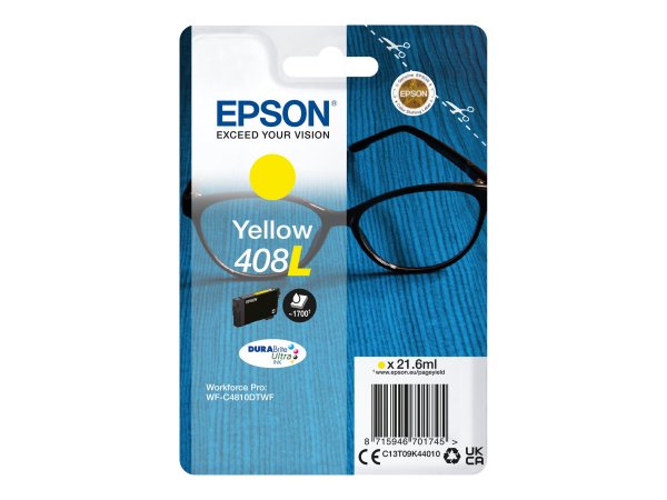 Epson Singlepack Yellow 408L DURABrite Ultra Ink - Resa elevata (XL) - Inchiostro a base di pigmento